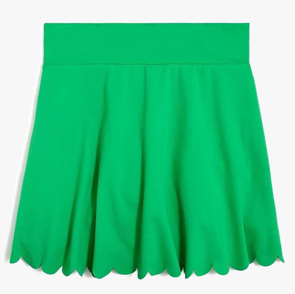 J. Crew Factory Active Skort with Scalloped Hem Vintage Kelly Green Size Small